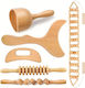 Wooden Massage Tools Maderotherapy Wood Therapy Massage Set 6pcs
