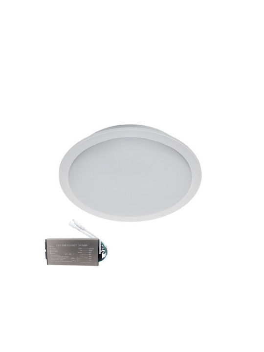 Elmark Στρογγυλό Χωνευτό LED Panel 10W με Ψυχρό Λευκό Φως 6500K