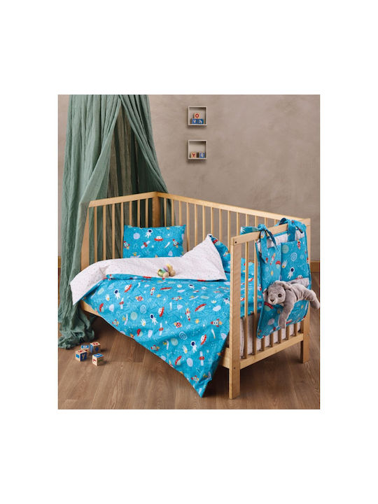 Kentia Comet Baby Sheets Set Crib Cotton Comet Blue 120x170cm 3pcs
