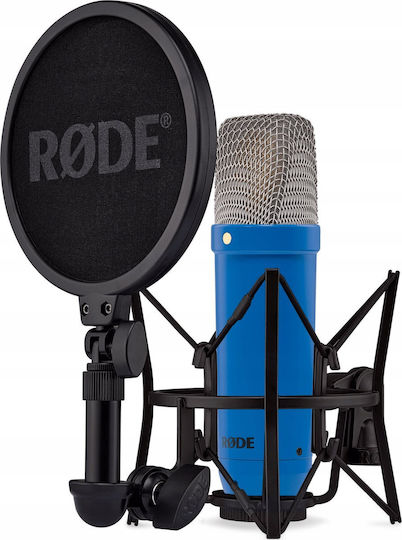 Rode NT-1 Signature Series Πυκνωτικό Μικρόφωνο Shock Mounted για Φωνητικά σε Μπλε Χρώμα Cobalt