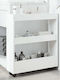 vidaXL Wooden Kitchen Trolley 3 Tiers White 60x18x70cm