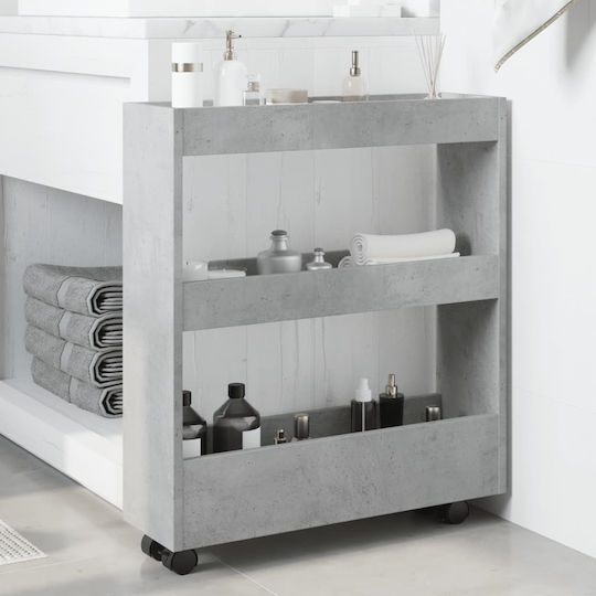 vidaXL Τρόλεϊ Κουζίνας Ξύλινο 3 Θέσεων Γκρι 60x18x70cm