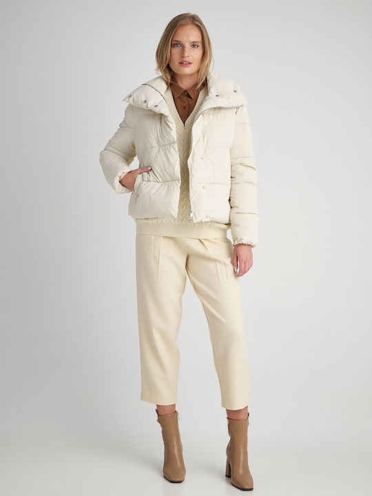 Pant Dama Tesatura Pantaloni Sub-white