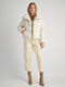 Pant Dama Tesatura Pantaloni Sub-white