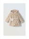 Evita Kids Fur Coat with Hood BEZ