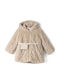 Kinderpelz mit Kapuze Beige