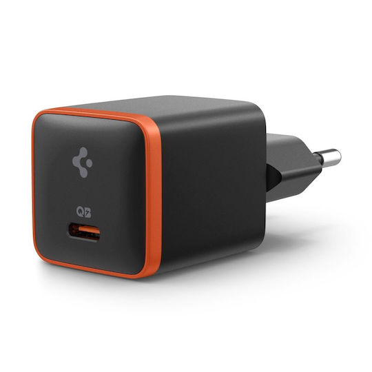 Spigen Charger Without Cable With USB-C Port 30W Quick Charge 3.0 Black (ArcStation Essential)