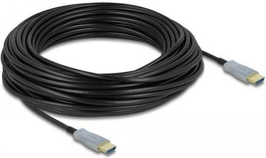 DeLock Активен Оптичен HDMI 2.0 Премиум Висока Скорост 4K 60Hz HDR Кабел HDMI Мъжки - HDMI Мъжки 25м Черен