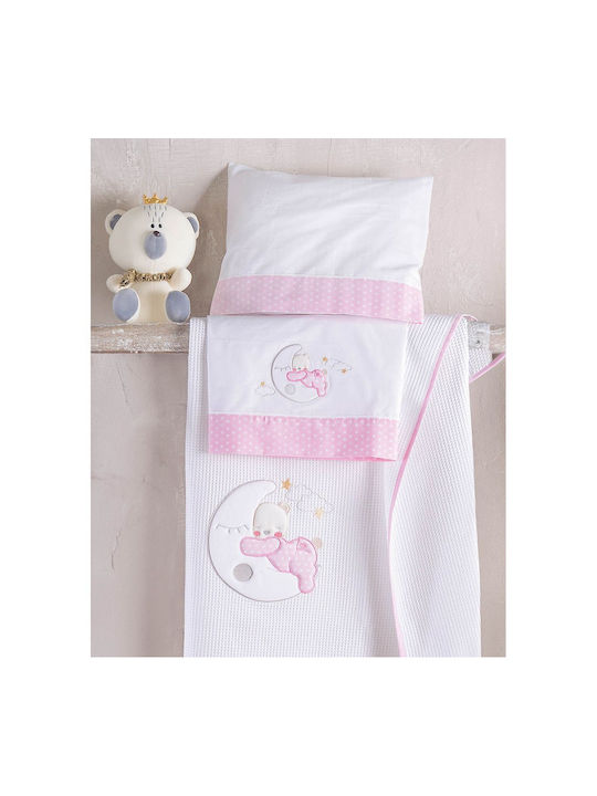 Rythmos Blanket Cot Moon Swing Waffle Pink Pink...