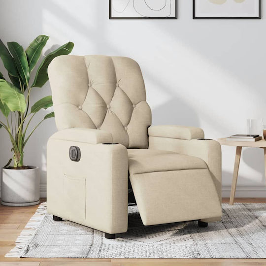 Relax Armchair with Footstool Cream 74x86.5x93.5cm