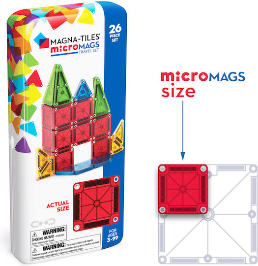 Magna-Tiles Μαγνητικό Παιχνίδι Κατασκευών Micromags Travel Set για Παιδιά 3+ Ετών
