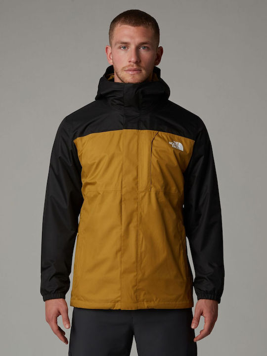Quest Triclimate 3 in 1 Winter Jacket Waterproof and Windproof Amber Green, Tnf Black