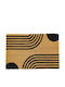 Etoile Entrance Mat made of Coir with Anti-slip Backing Lines & Circles Black 43x73cm