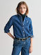 Gant Women's Denim Long Sleeve Shirt Denim Blue