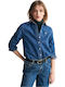 Μακρυμάνικο Γυναικείο Τζιν Πουκάμισο Denim Blue