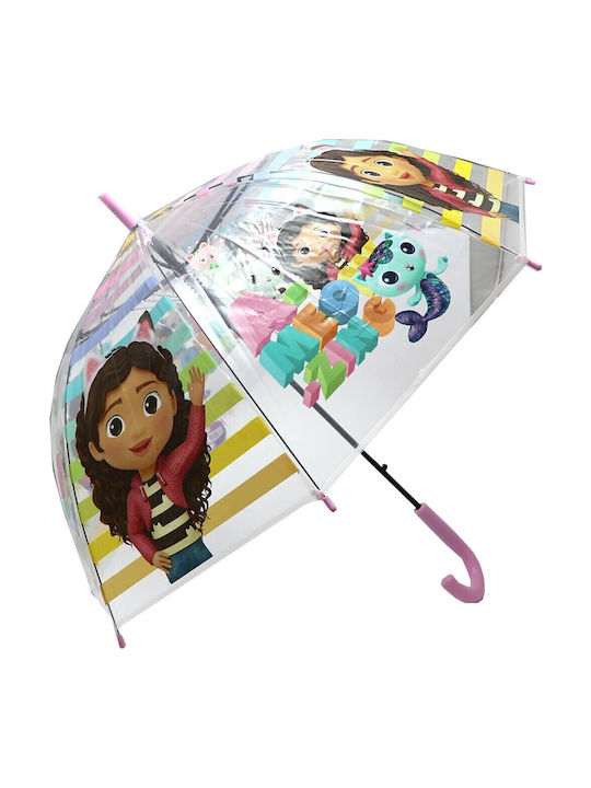 Dreamworks Umbrelă pentru copii Baston Gabby's Dollhouse transparentă cu diametrul de 76cm.