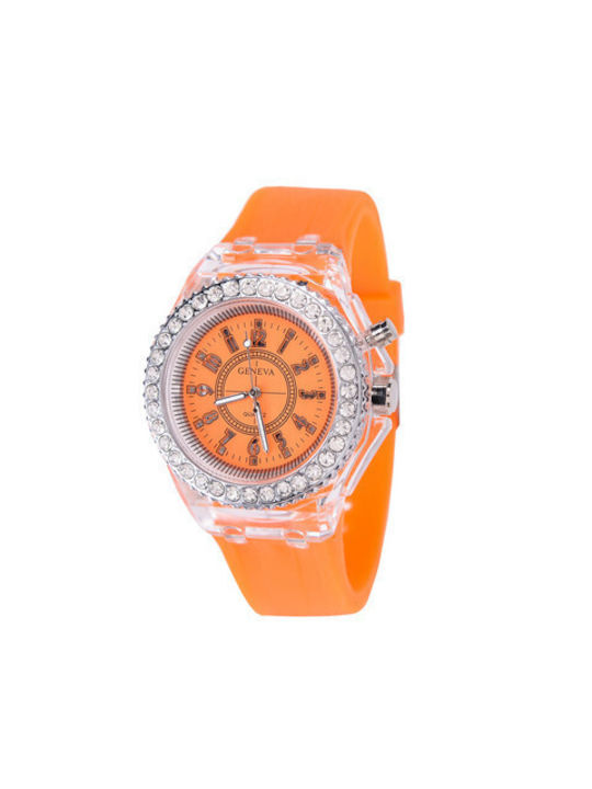 Kids Analog Watch with Rubber/Plastic Strap Orange