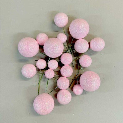 Balls Topper Glitter 4 Sizes Props Plastic 20pcs