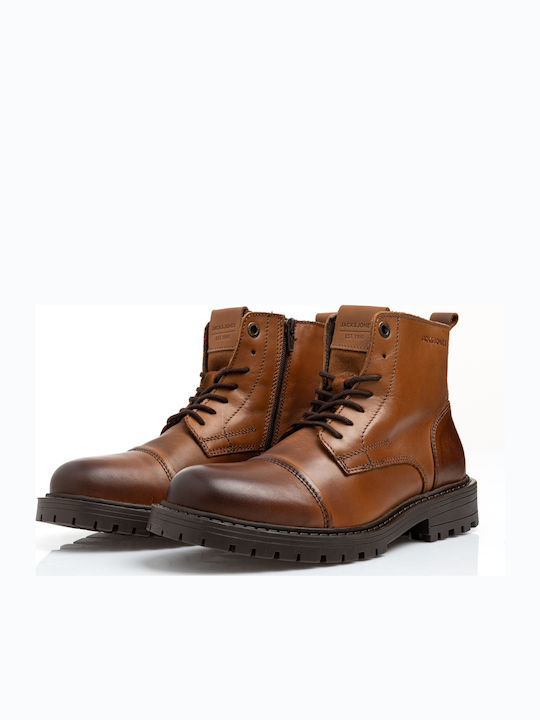 Jack & Jones Leder Tabac Braun Herrenstiefel