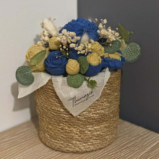 Buchet Din Flori Și Plante Artificiale Decorative Albastre În Cutie Themagio Buchet Din Flori Și Plante Artificiale Decorative Albastre În Cutie Themagio