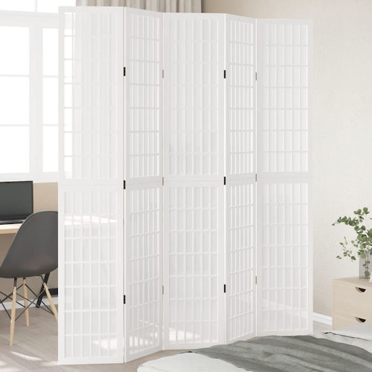 vidaXL Dekorativer Raumteiler Hölzernes mit 5 Paneelen 175x220cm
