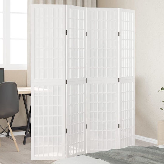 vidaXL Decorative Room Divider Wooden with 4 Panels 140x180cm