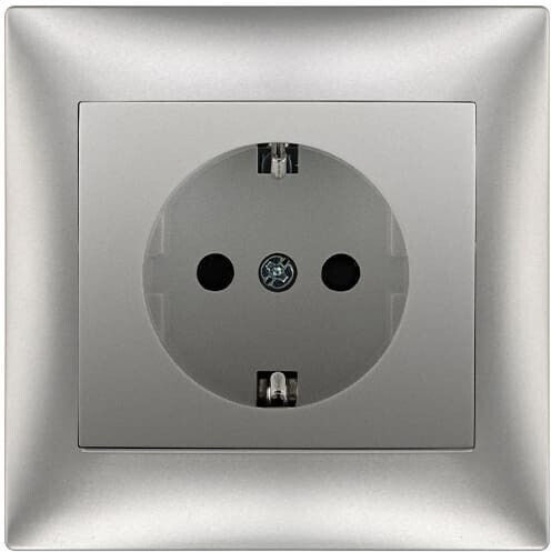 Redled Priză Electrică Mortice Simplă Argintie
