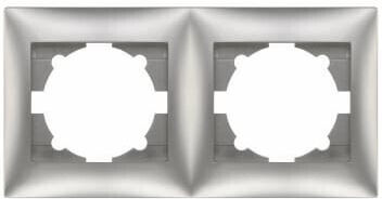 Redled Switch Frame 2 Positions Horizontal Installation in Silver Color 30016