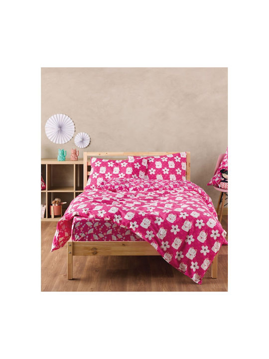 Kentia Παιδικό Πάπλωμα Μονό Maneki Ροζ 160x240εκ.