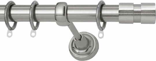 Metallisch Vorhangstange Verona Einfach Φ25mm 120cm Nickel Satin