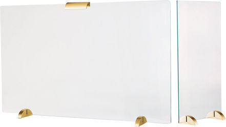 Zogometal Μεταλλικό Προστατευτικό Τζακιού 90x30x50cm Χρυσό