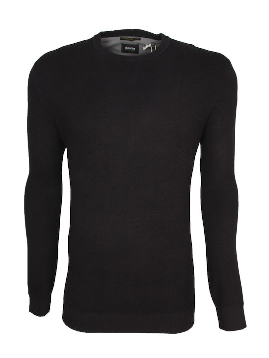 Double Men's Long Sleeve Blouse Black