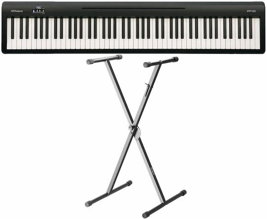 Roland Ηλεκτρικό Stage Πιάνο FP-10 με Βάση Stand Bundle Set με 88 Δυναμικά Πλήκτρα Ενσωματωμένα Ηχεία και Σύνδεση με Ακουστικά και Υπολογιστή Black