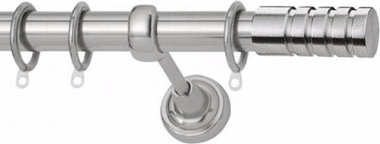 Metallisch Vorhangstange Kleio Einfach Φ25mm 140cm Nickel Satin