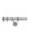 Metallic Curtain Pole Genoa Classic Double with Rod Φ25mm 140cm Nickel Satin