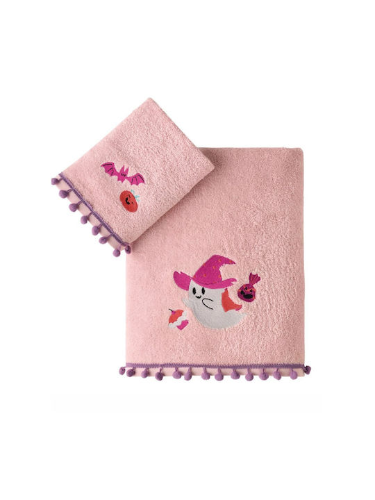 Kentia Set Babyhandtücher 2 Stück Rosa Katabra 70 cmx125cm Gewicht 400gr/m²