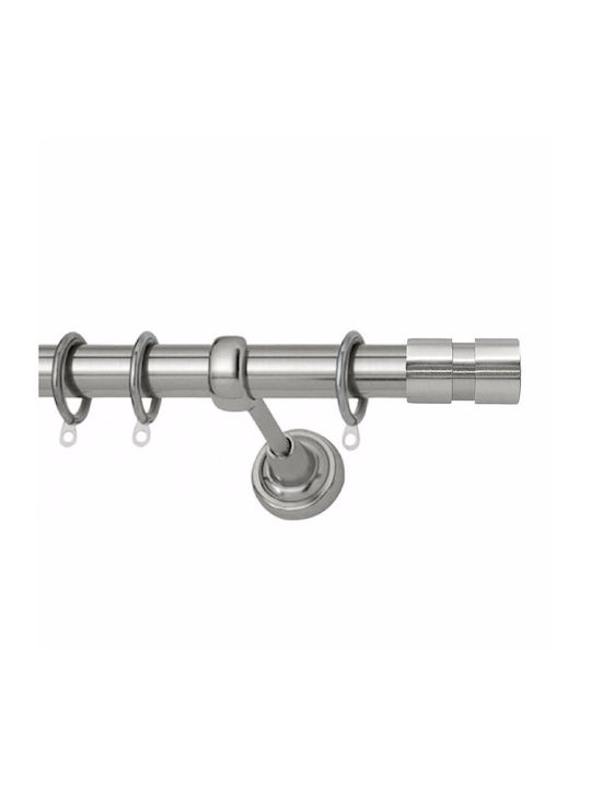 Metallic Curtain Pole Verona Single Φ25mm 140cm Nickel Satin