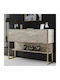 Bufet Luxe din Lemn Travertine - Gold 120x30x80cm