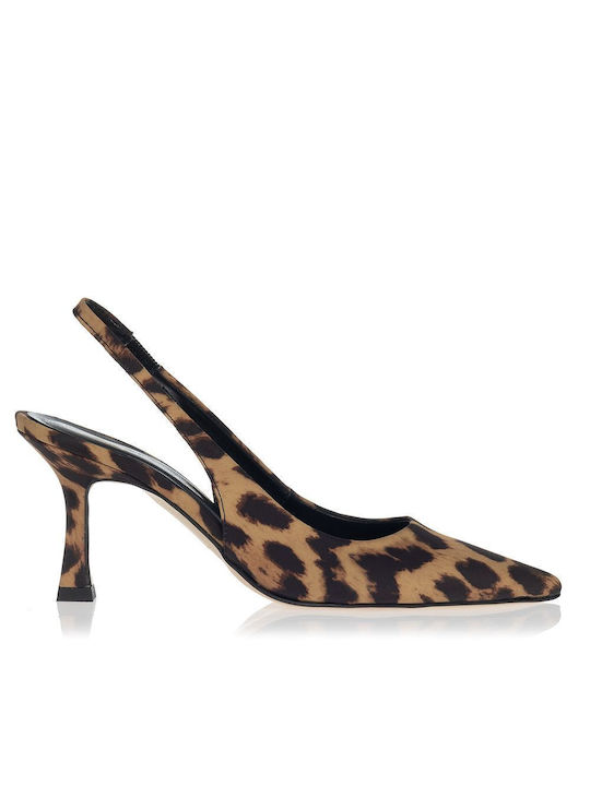 Sante Leather Multicolour Medium Heels Animal Print