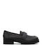 Leather Women's Loafers in Black Color