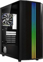 BitFenix Fang Midi Tower Computer Case with Window Panel and RGB Lighting Black