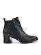 Leder Stiefeletten Damen Schwarz