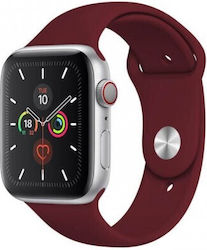 Silicone Strap Thd Compatible Apple Watch 42 Mm Series 10 Apple Watch Se 40 Mm S M Burgundy