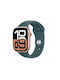 Силиконова каишка Thd съвместима с Apple Watch 46 мм Series 10 Apple Watch SE 44 мм M L горско зелено
