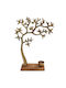 Fylliana Tree Candle Holder suitable for Tealights Wooden in Gold Color 23x8x31cm 1pcs