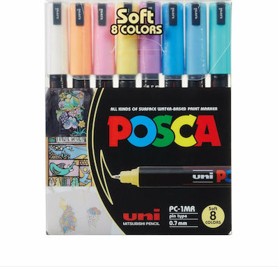 Uni-ball Μαρκαδόροι Posca Pc5m Medium Tip Pen Pastel Colors 8τμχ