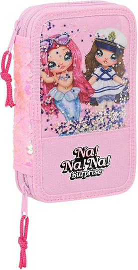 Safta 412264854 Nanana Sparkles Ученическа Несесер Текстил Розов