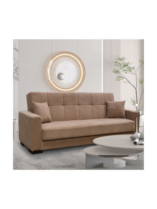 Woodwell Dreisitzer Sofa Bett Mit Stauraum Braun 225x94x88cm E9939,1
