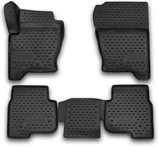Novline Set of Front and Rear Mats 4pcs Tray Type for Land Rover Discovery 2014+ Black