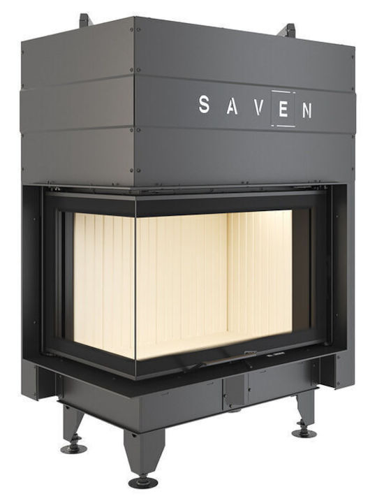 Saven Energy Up Kaminofen Holz 17kW Linke Ecke mit Schiebetüren